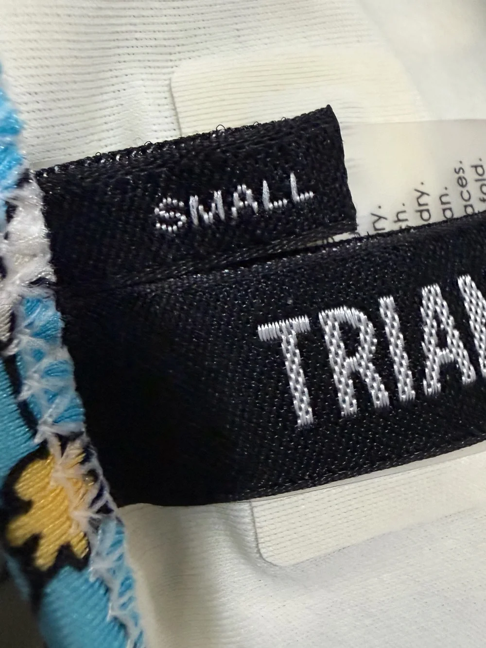 triangl swimwear Light Blue Floral Bikini Top small bottoms and small ++ top!